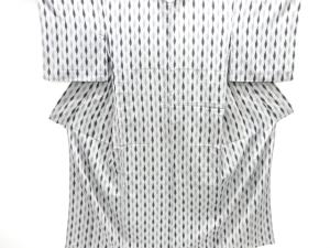 大正ロマン　立涌模様織出しお召単衣着物